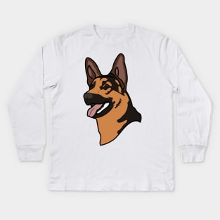 German Shepherd Guard Police Dog K9 Kids Long Sleeve T-Shirt